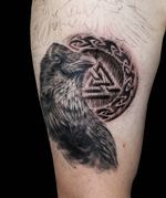 Hugin and Munin Odin`s Ravens and Valknut Odin simbol