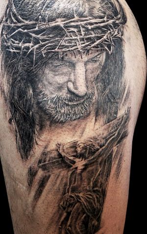 JEsus portrait tattoo