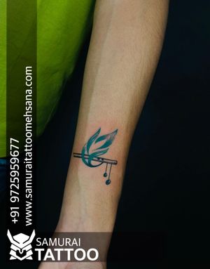 Flute with feather tattoo |Krishna tattoo |Lord Krishna tattoo |Dwarkadhish tattoo |
