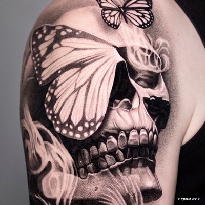 #skull #skulltattoo #buterfly #tattoodo #tattoodoapp #tattoodoartclass