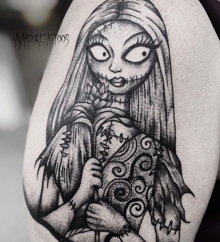 Jack and Sally Nightmare Before Christmas Rich Knight R13CH Tattoo Poole  UK  rtattoos