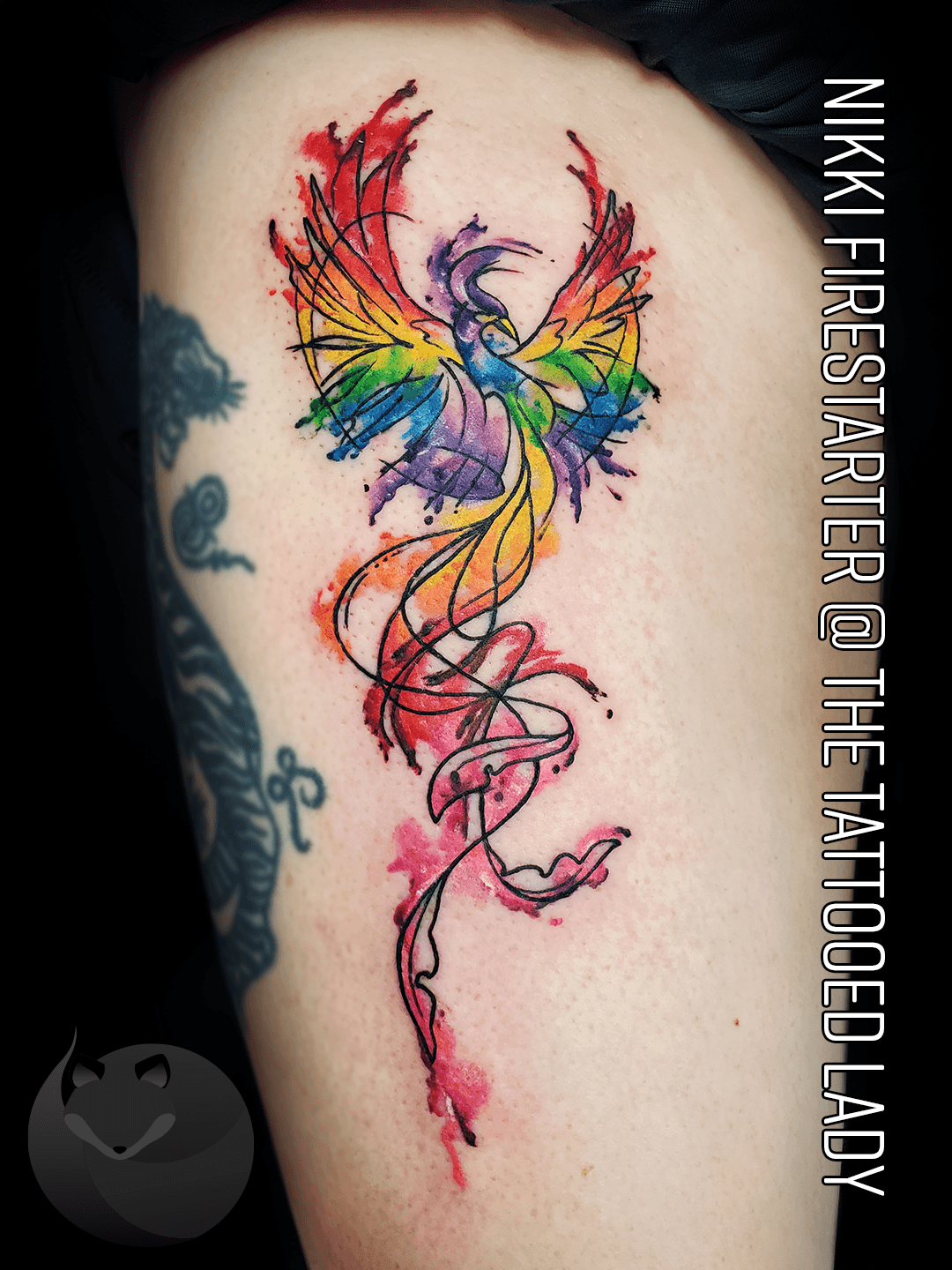 Watercolor Phoenix tattoo by Diane Lange  Moonlight Tattoo  Facebook