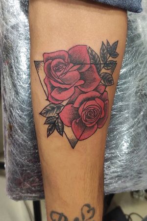 #rose#inked#red#tattoo#colour