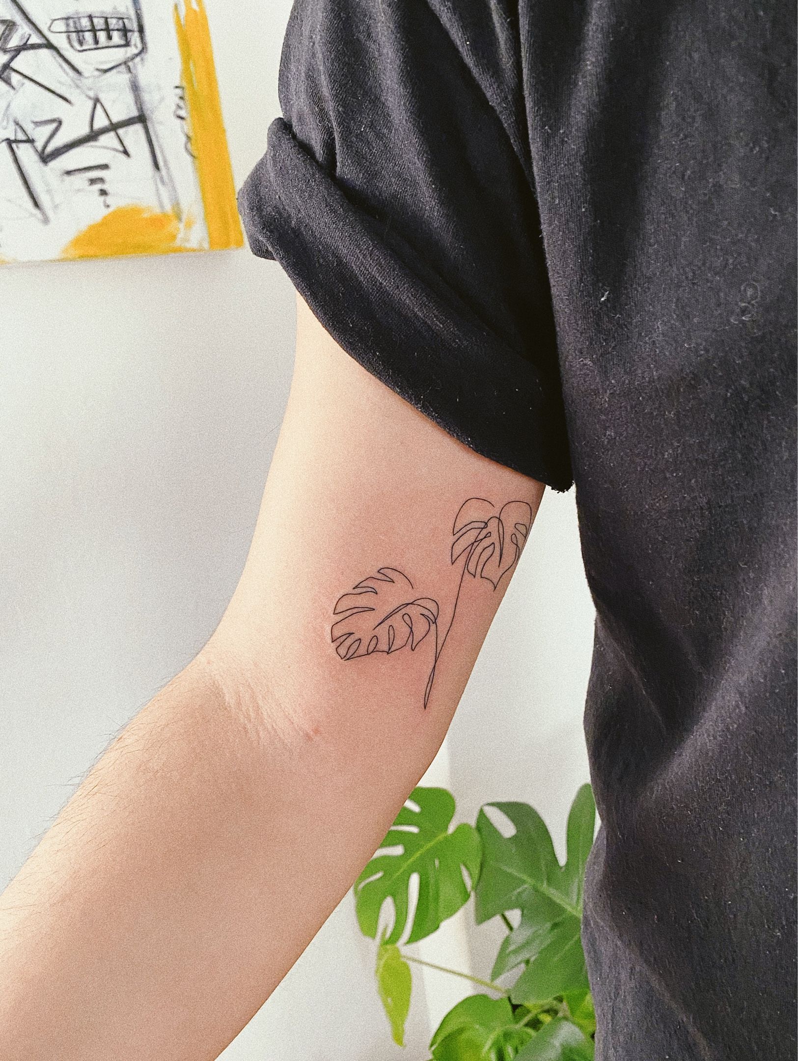 Minimalist Tattoo of a Plant and Flower Stock Vector  Illustration of  icon isolated 211503887
