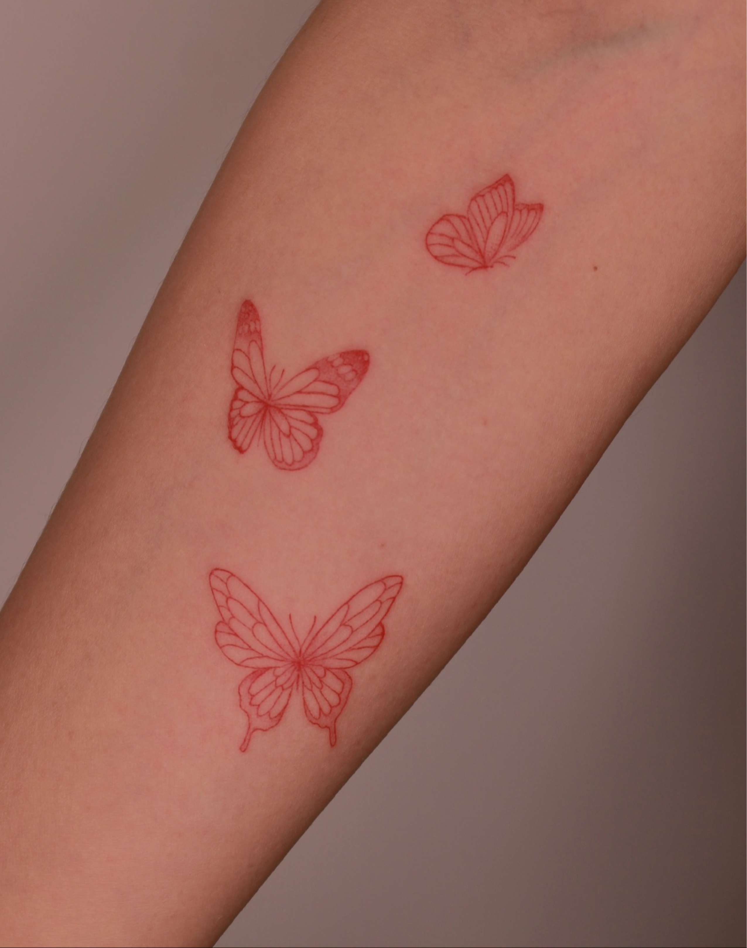 Red butterflies tattoo  Red tattoos Red heart tattoos Red ink tattoos