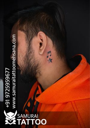 Music symbol tattoo |Music tattoo |Tattoo on neck |Neck tattoo 