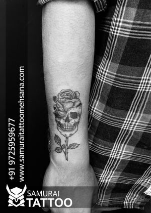 Skull tattoo |Skull tattoo idea |Skull with rose tattoo |Rose tattoo |tattoo for boys |Boys tattoo