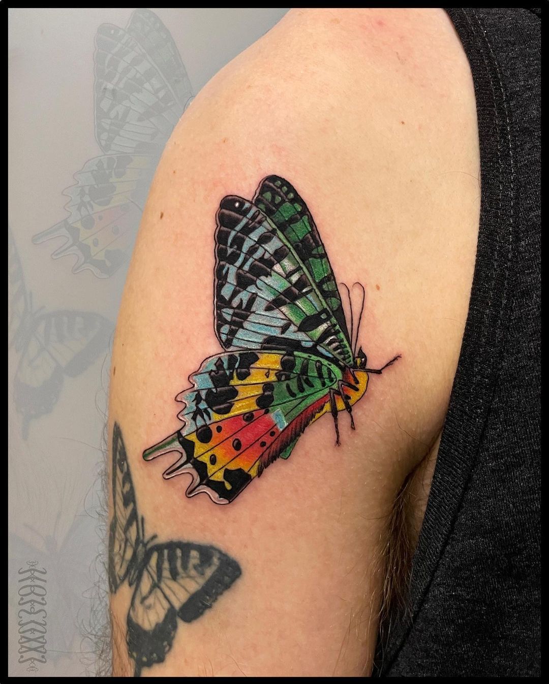 madagascan sunset moth tattoo