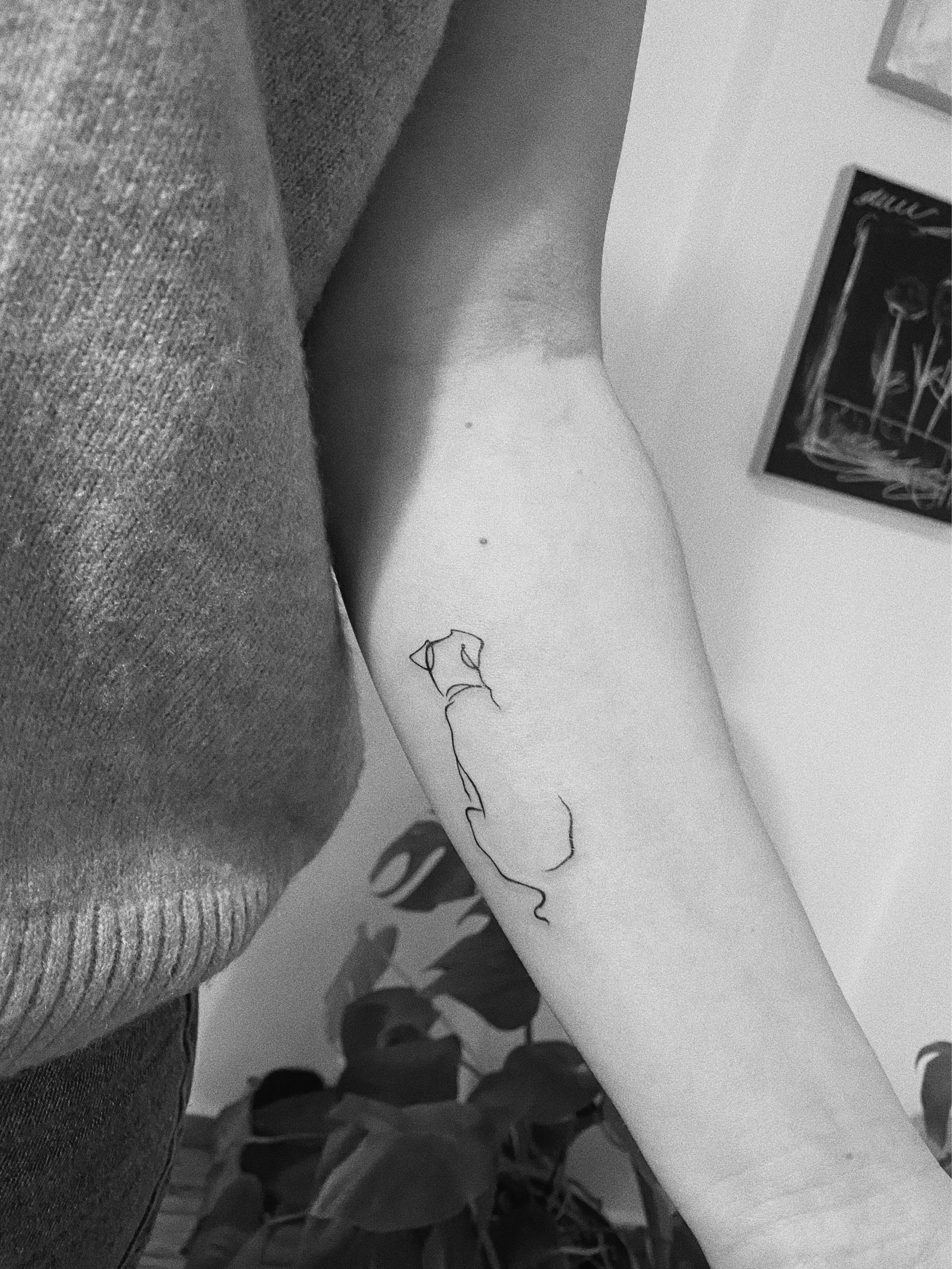 Lovely outline dog tattoo  Tattoogridnet