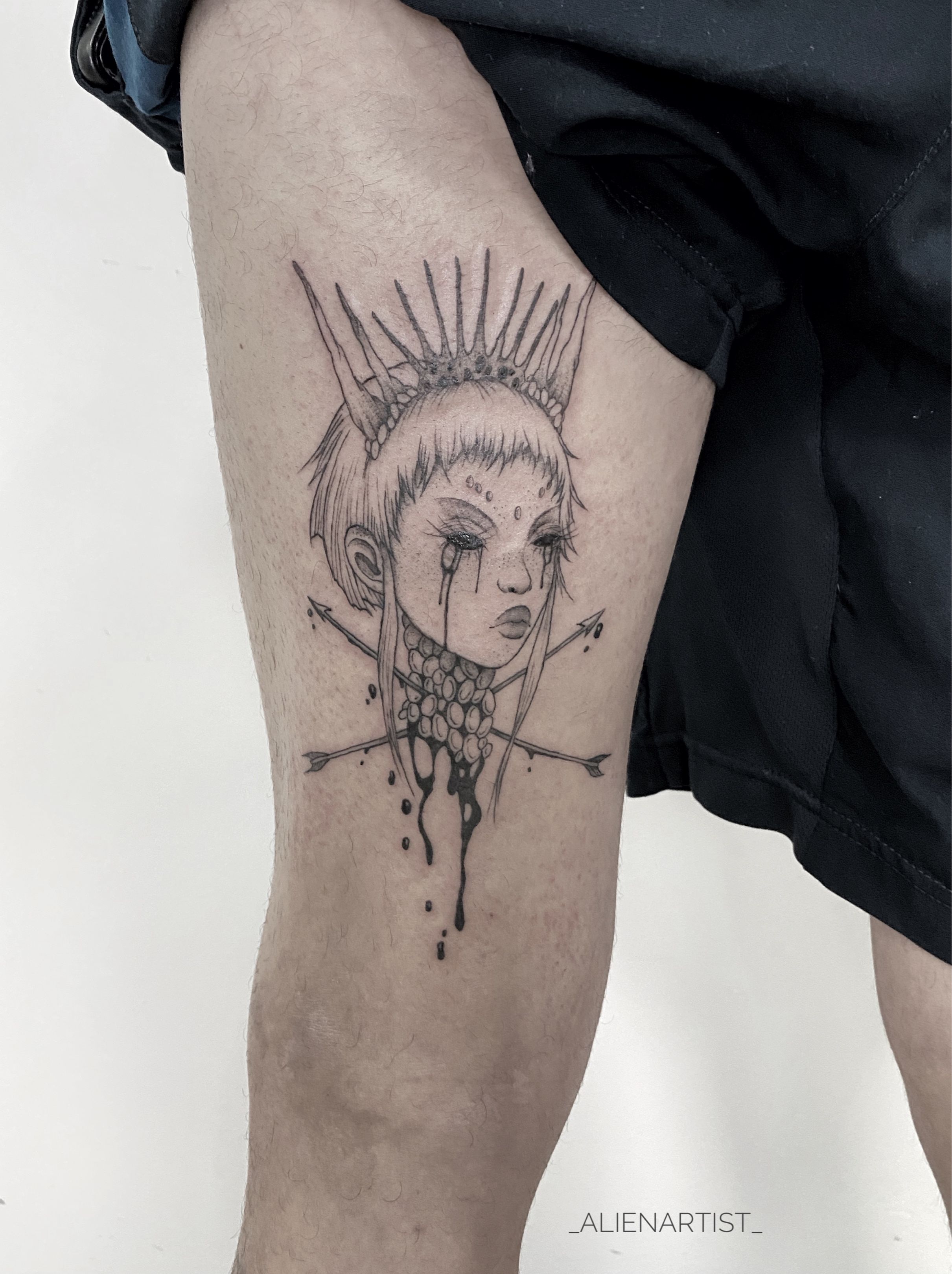 Alien tattoo | Head tattoos, Alien tattoo, Tattoos