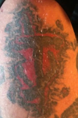 This is a healed 1 yr aged Slayer symbol from Doom. Artist M. Bier