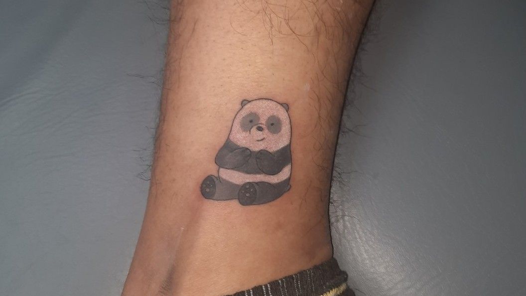 cute simple baby panda drawing tattoo on ribcage  EntertainmentMesh