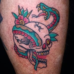 Traditional skull & snake