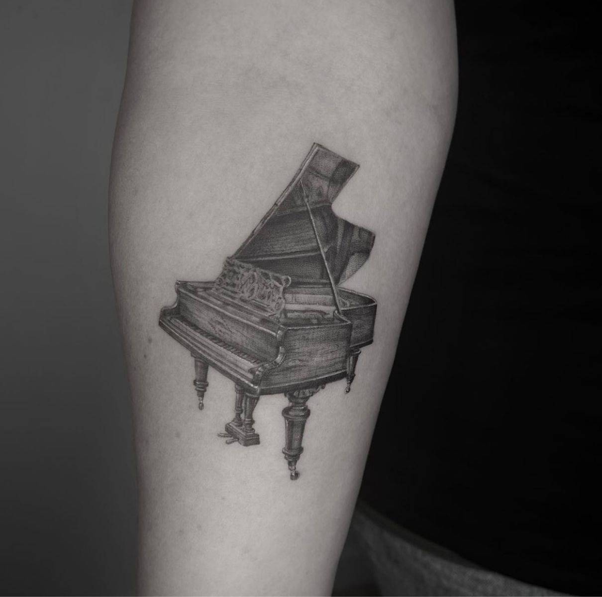 Tattoo uploaded by Paige Jean Tattoos • Piano Tattoo. Baby Grand Piano ...