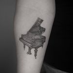 Piano Tattoo. Baby Grand Piano. - Paige Jean Tattoos. Salt Lake City, Utah. • contact me on my instagram @paigejeantattoos 