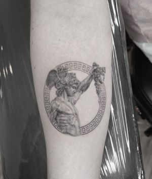 Perseus and Medusa Tattoo. Greek mythology Tattoo. - Paige Jean Tattoos. Salt Lake City, Utah. • contact me on my instagram @paigejeantattoos 