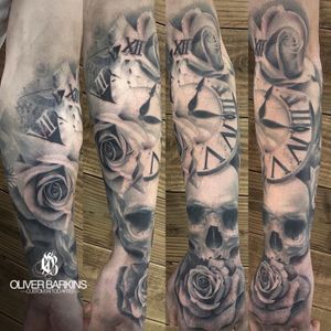 Oliver Barkins tattoo black and grey realism tattoo artist Essex 