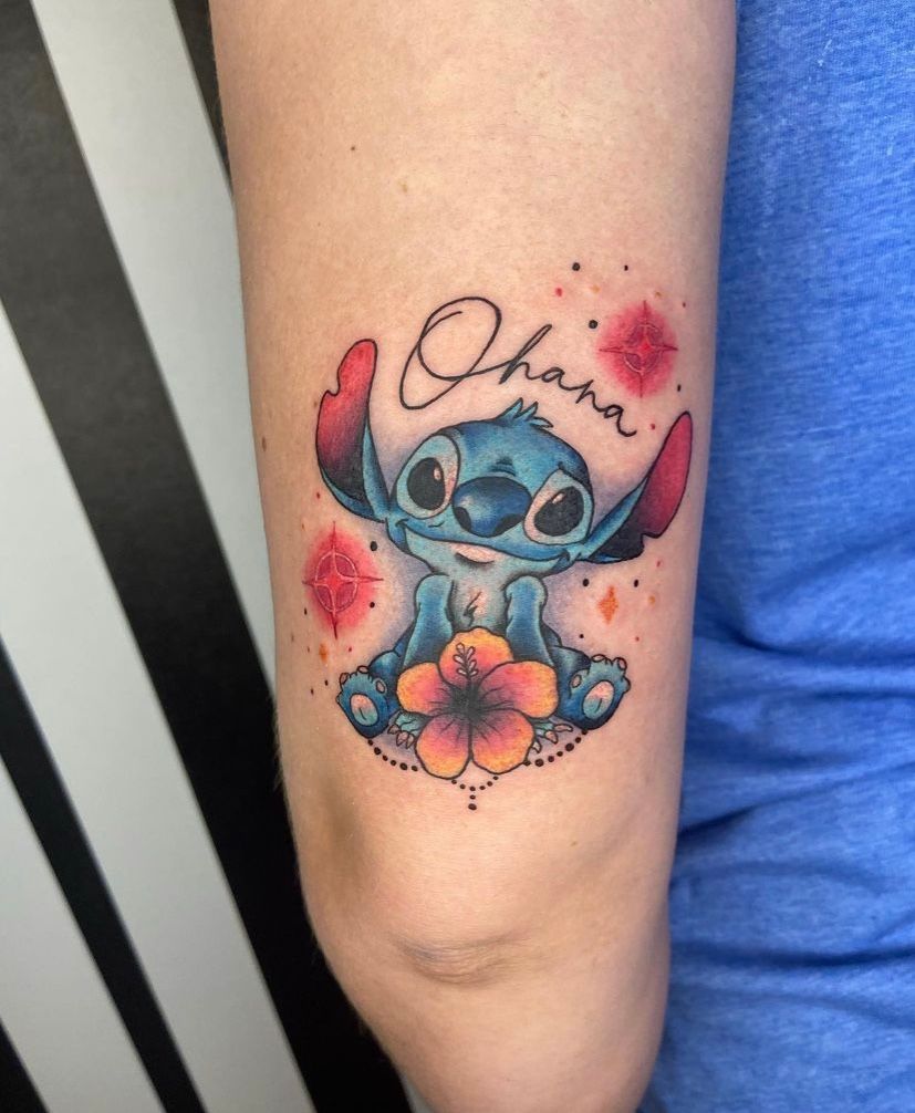 Cute little Stitch and Ohana  Black Hearts Custom Tattoos  Facebook