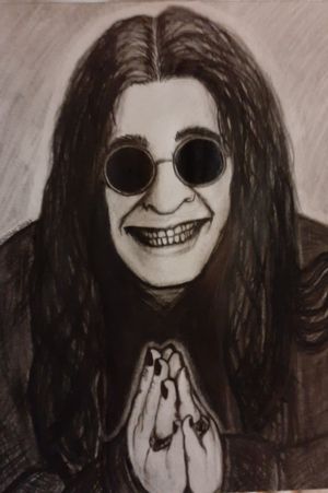 The second 8x10 portrait that I did of OZZY done with graphite and charcoal pencils. 