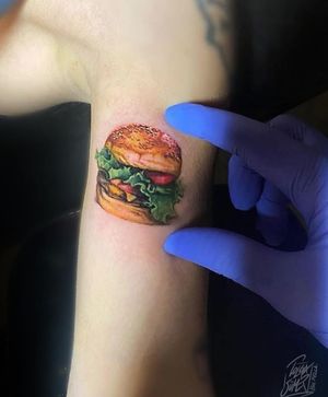 Hamburger Tattoo | Big Fella Art
