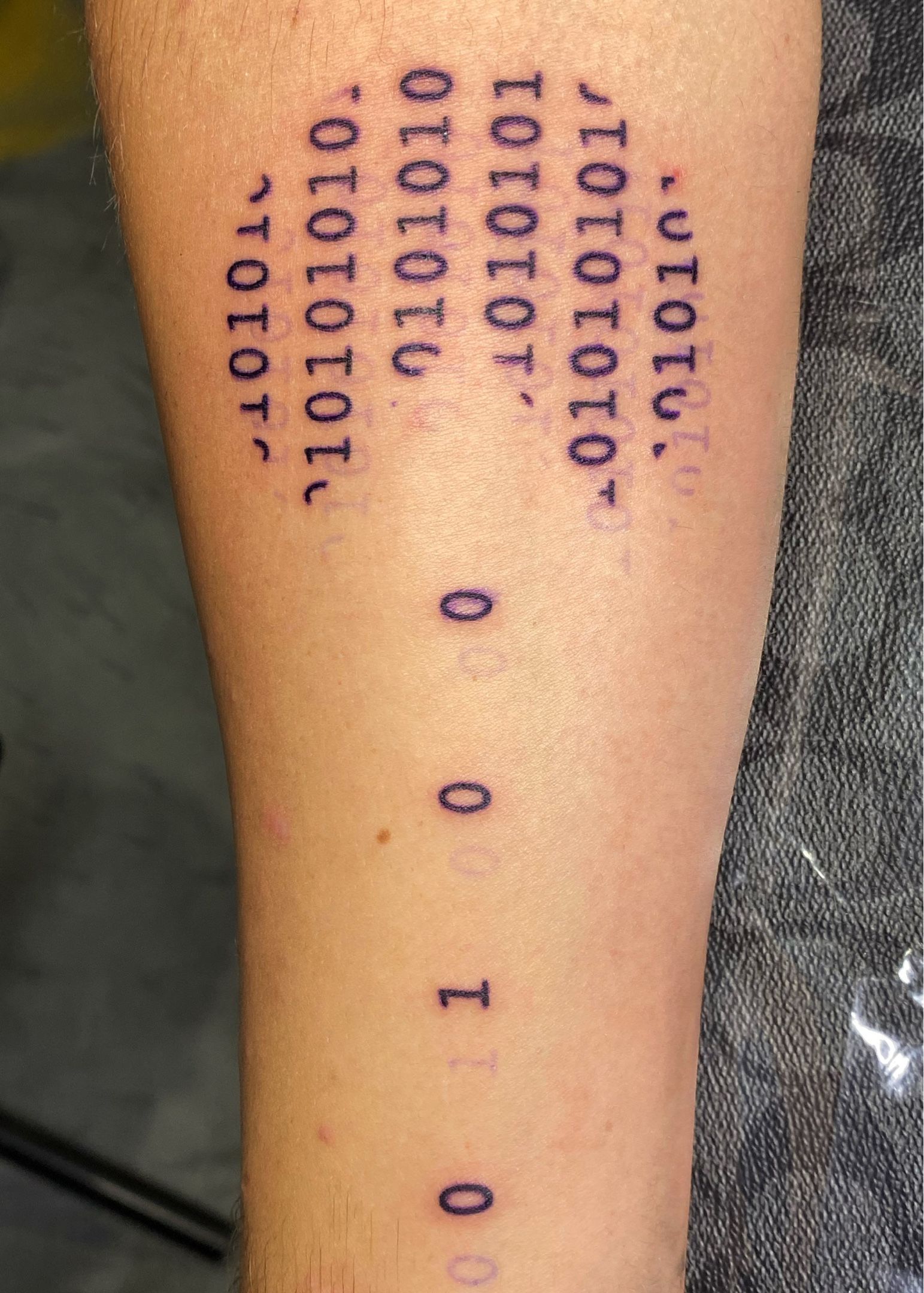 Tattoo uploaded by Jon • Binary separating significant dates • Tattoodo