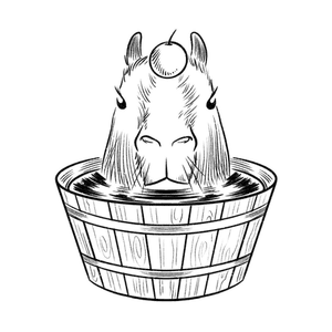 Capybara in a hot tub!