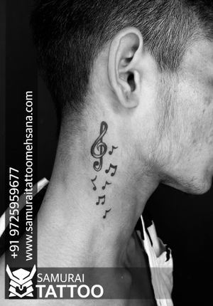 Music tattoo |Music tattoo design |Music tattoo ideas |Tattoo on neck |Neck tattoo 