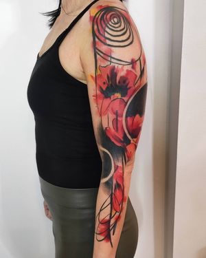 Abstract flowers sleeve