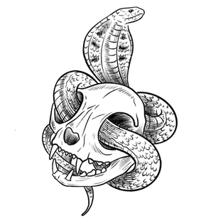 Cobra snake with a cat skull!