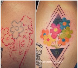 Golf want flower cover up tattoo