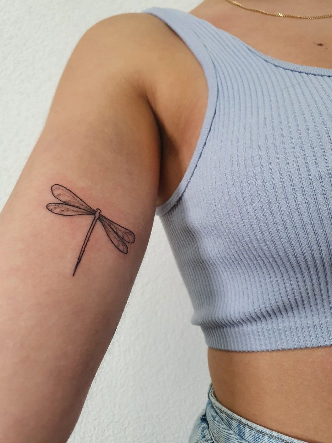 Minimalist Dragonfly Tattoo Idea  BlackInk
