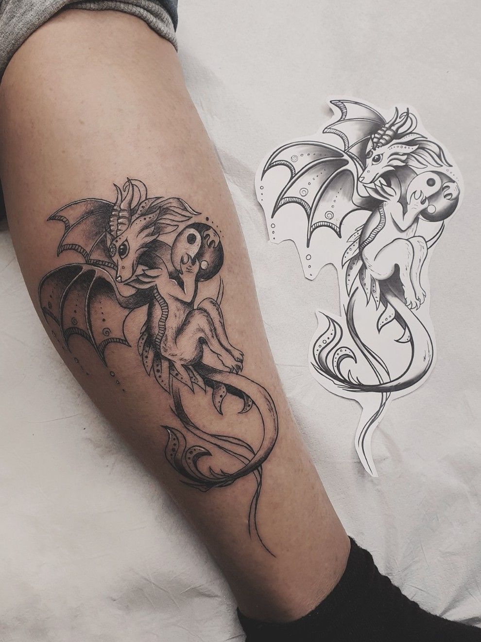 Dragon With Dragonfly Wings Tattoo Design  TattooWoocom
