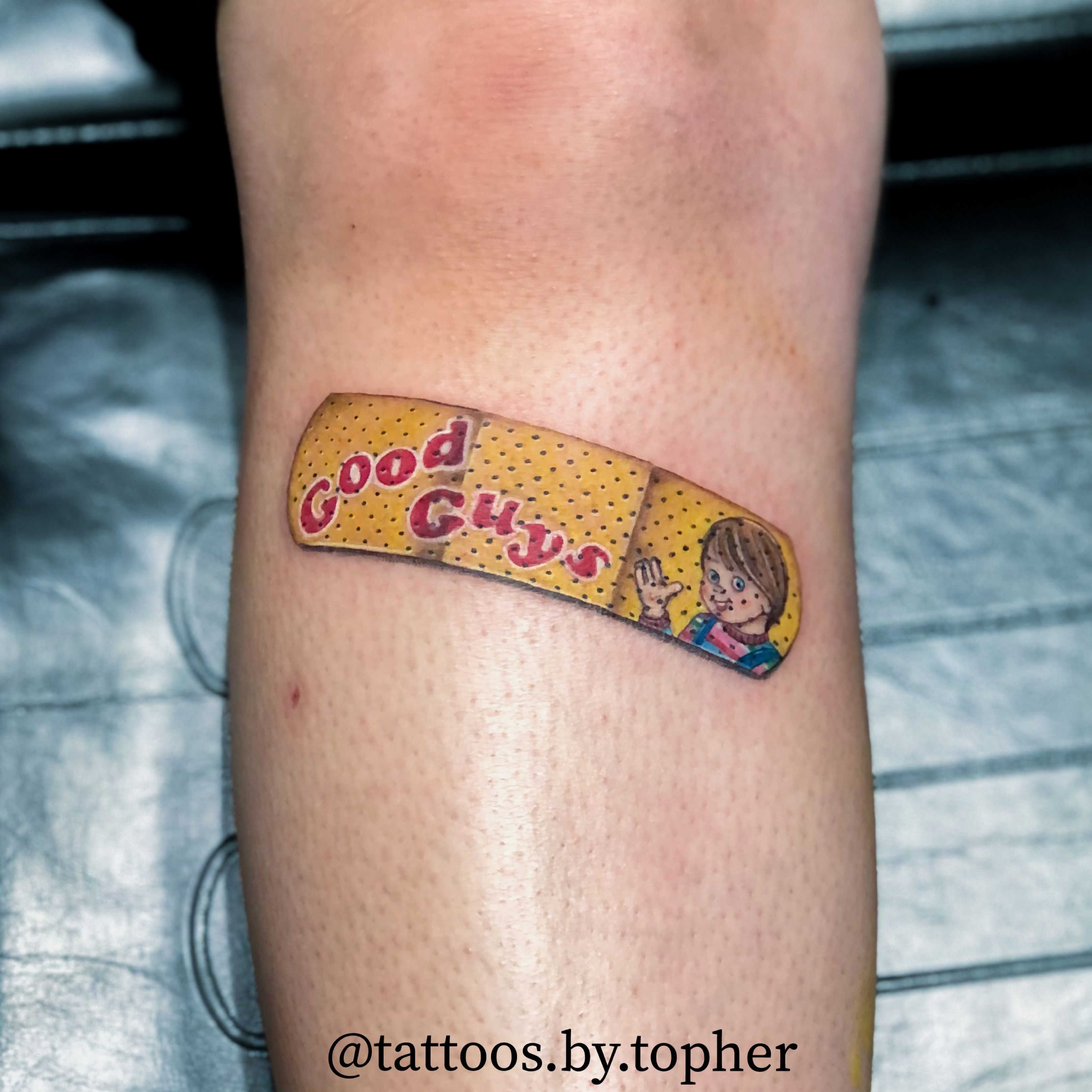 Tattoo tagged with: flower, dots, bandaid | inked-app.com