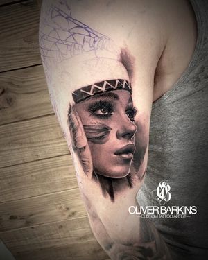 Black and grey realism portrait tattoo oliver barkins 