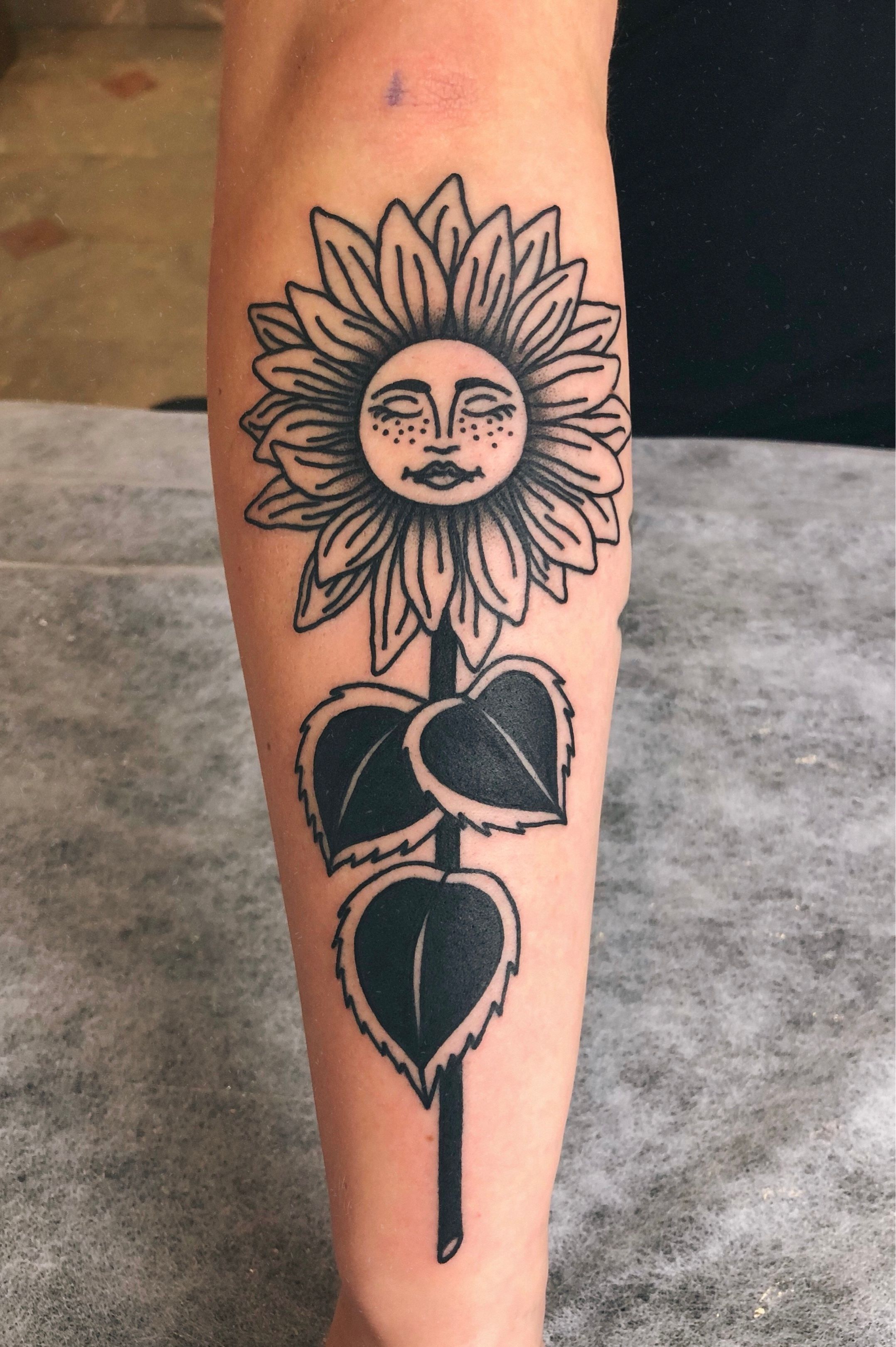 Premium Vector  Sunflower tattoo design