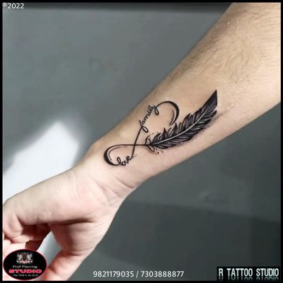 #Infinitytattoo #calligraphytattoo #feather #tattoo #Infinity #feather #tattoo #girltattoo #tattooidea #tattoodesign #tatoo #Infinitytattoo #3D #Infinitytattoo