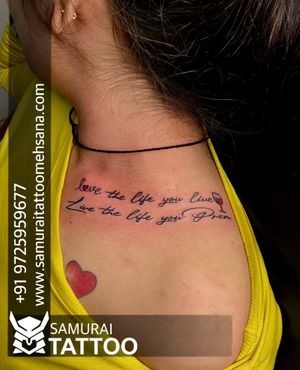Script tattoo |Thought tattoo |Tattoo for girls |Nice line tattoo |love the life you live live the life you love tattoo 