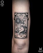 #dark #backtattoo #illustration #horror #dotwork #creepy #dotworktattoo #dybukink #tarot #star #portrait #girl