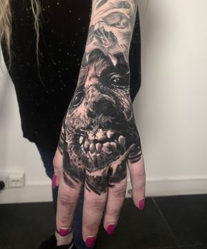 Zombie hand tattoo