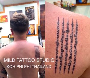 #sakyant #sakyanttattoo #fiveline  #tattooart #tattooartist #bambootattoothailand #traditional #tattooshop #at #mildtattoostudio #mildtattoophiphi #tattoophiphi #phiphiisland #thailand #tattoodo #tattooink #tattoo #phiphi #kohphiphi #thaibambooartis  #phiphitattoo #thailandtattoo #thaitattoo #bambootattoophiphihttps://instagram.com/mildtattoophiphihttps://instagram.com/mild_tattoo_studiohttps://facebook.com/mildtattoophiphibambootattoo/MILD TATTOO STUDIO my shop has one branch on Phi Phi Island.Situated in the near koh phi phi police station , Located near the police station in Phi Phi Island and the World Med hospital