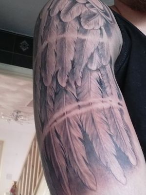 Done by the epic Del May!#firsttattoo #wing