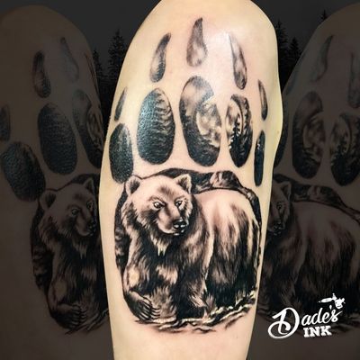 tribal bear chest tattoo