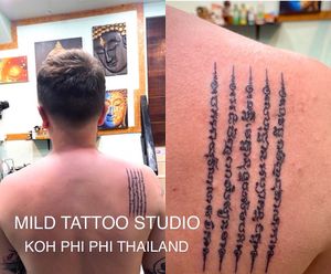 #sakyant #sakyanttattoo #fiveline  #tattooart #tattooartist #bambootattoothailand #traditional #tattooshop #at #mildtattoostudio #mildtattoophiphi #tattoophiphi #phiphiisland #thailand #tattoodo #tattooink #tattoo #phiphi #kohphiphi #thaibambooartis  #phiphitattoo #thailandtattoo #thaitattoo #bambootattoophiphihttps://instagram.com/mildtattoophiphihttps://instagram.com/mild_tattoo_studiohttps://facebook.com/mildtattoophiphibambootattoo/MILD TATTOO STUDIO my shop has one branch on Phi Phi Island.Situated in the near koh phi phi police station , Located near the police station in Phi Phi Island and the World Med hospital