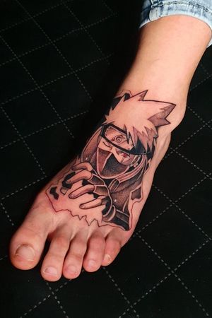 Kakashi from Naruto, anime tattoo