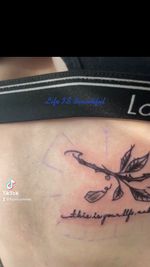 Quote tattoo on rib stomach…#ribstomachtattoo #rosetattoo #byjncustoms
