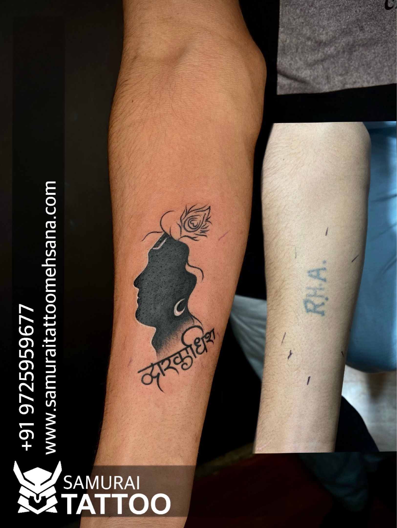 Harsh Tattoos  Radhe Krishna with Peacock feather tattoo  Facebook