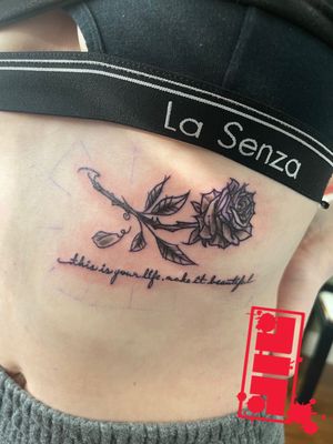 Rose tattoo on stomach…#rosetattoos #stomachtattoo #byjncustoms