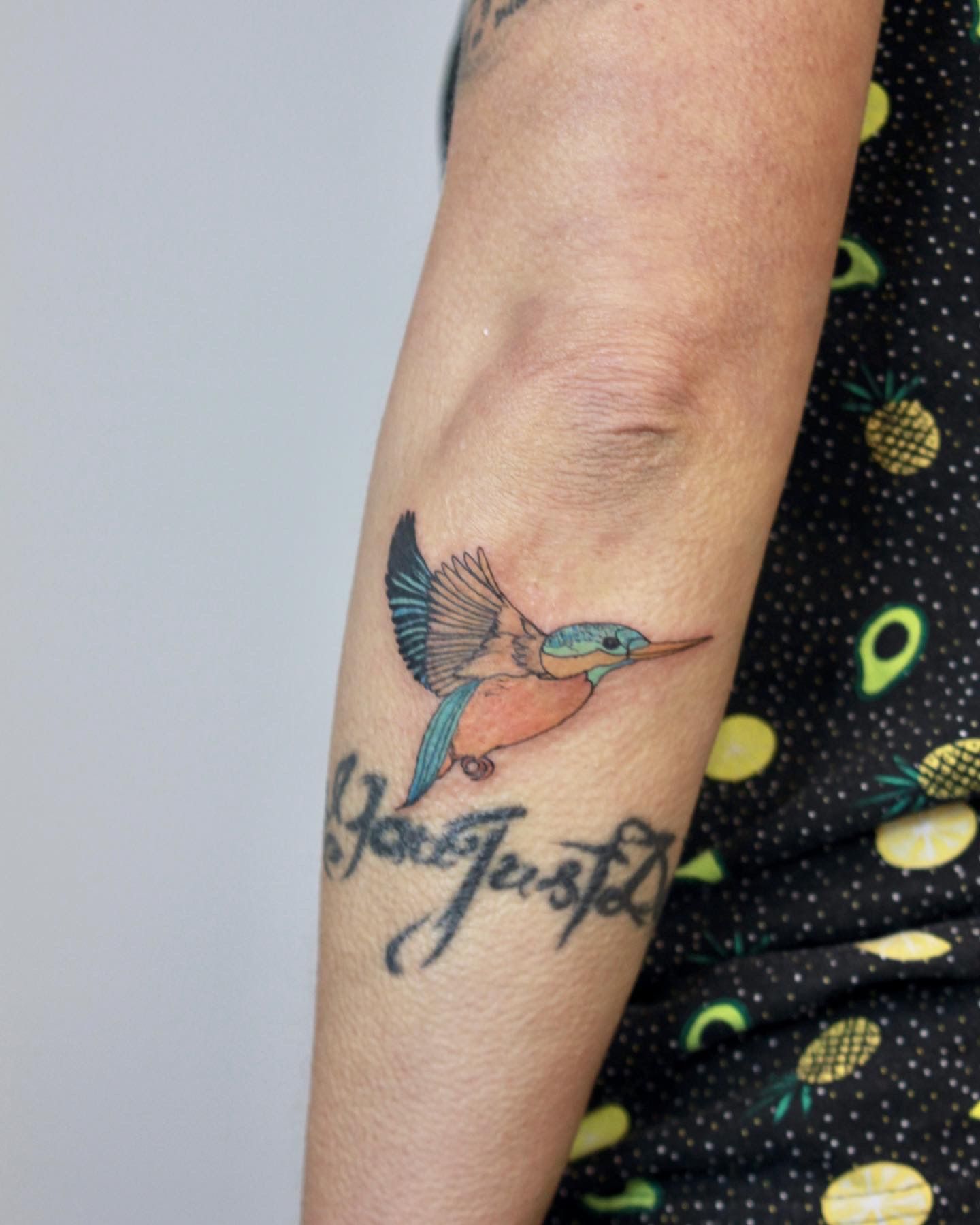 Tattoo tagged with: small, kingfisher, animal, watercolor, tiny, bird,  adrianbascur, ifttt, little, inner forearm, medium size, sketch work |  inked-app.com