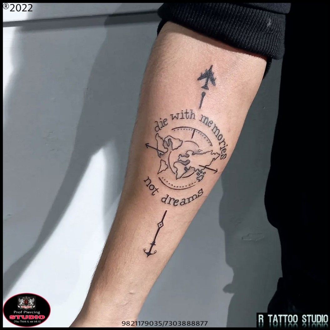 Tattoo uploaded by Rtattoo studio • #worldmap #tattoo #maptattoo  #wanderlustTattoo #traveler #tattoo #scopecompass #tattoo #map-of_ the  _world _arrows_ compaas #tattoo #timetraveler #tattoo • Tattoodo