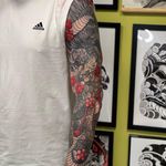Japanese hawk And snake sleeve with plum blossoms #tattoo #irezumi #japanesetattoo